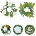 thumbnail image 7 of Wzzjkit Christmas Candle Rings Wreaths Small Christmas Kitchen Cabinet Wreaths Pillars Mini Candle Rings Table Centerpieces Hanging Garlands for Front Door Window Decor, 7 of 7