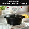 thumbnail image 3 of 6 Quart Enameled Cast Iron Dutch Oven, Heavy-Duty Oven-Safe up to 500°F, All Cooktops Compatible, Black, 3 of 6