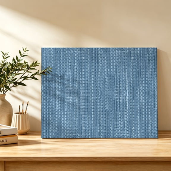 Blue Canvas Wall Art, Country Vintage Minimalist Solid Color Backdrop Wall Art Prints Artwork Framed Canvas Ready to Hang Art Pictures for Bathroom Bedroom Entry Desk Corner 10" x 8"