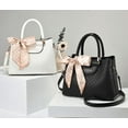 thumbnail image 3 of Women's Solid Color Fashionable Woven Handbag Elegant Crossbody Bag with Adjustable Strap Tote Shoulder Bags, 3 of 6