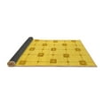 thumbnail image 2 of Ahgly Company Indoor Round Solid Yellow Modern Area Rugs, 6' Round, 2 of 4