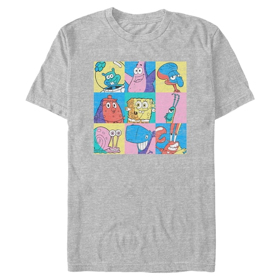 Mens SpongeBob SquarePants Pop Art Boxed Group Collage T Shirt