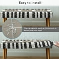 thumbnail image 5 of Psesaysky Stretch Dining Bench Cover New Year Removable Bench Covers Slipcover Washable Rectangle Long Seat Cover Protector for Dining Room, Living Room, Bedroom, Patio (Black White Stripes), 5 of 7