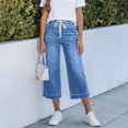 thumbnail image 2 of JJHGVB Cropped Jeans for Women Long Denim Shorts Bermuda Cargo Shorts Capri Denim Shorts Denim Shorts Vintage Streetwear Y2k Shorts Denim Culottes High Waist Retro Style Grunge Shorts Light Blue XL, 2 of 7