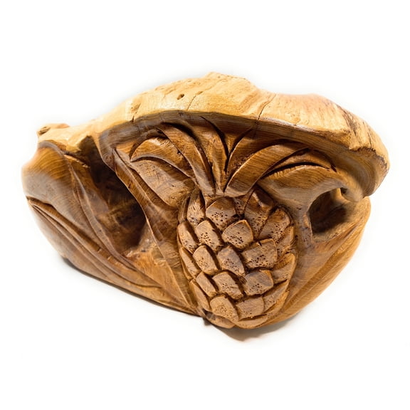 Unique Teak Root Bowl w/ Carved Pineapple 18" X 17" X 9" - Centerpiece | #cin05b
