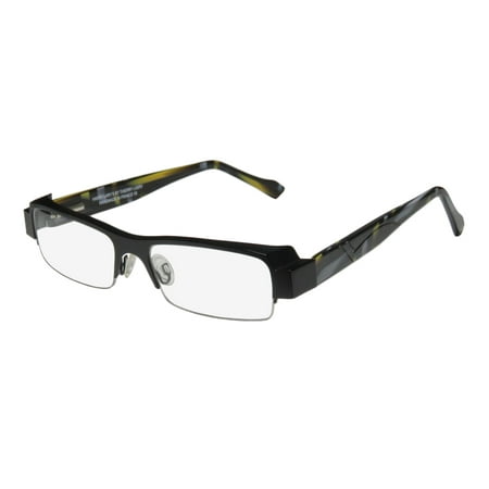 - New Harry Lary's Royalty Mens/Womens Designer Half-Rim Black / Yellow / Gray High Quality Hip & Chic Frame Demo Lenses 53-17-0 Flexible Hinges Eyeglasses/Glasses