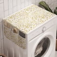 thumbnail image 1 of Christmas Washing Machine Organizer, New Year's Eve Xmas Celebration Doodle Style Swirls Stars and Snowflakes, Anti-slip Fabric Top Cover for Washer and Dryer, Yellow and Sepia, by Ambesonne, 1 of 1