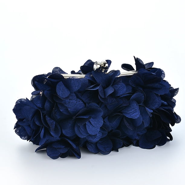 Monederos florales para mujer Bolsos de noche y embragues Monederos florales para mujer Bolsos de fiesta de satén para fiesta de graduación
