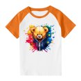 thumbnail image 1 of RXIRUCGD 2025 Vêtements d'Été pour Enfants Tout-Petits Garçons Filles Mode Mignon Col Rond Imprimé Manches Courtes Haut, 1 of 7