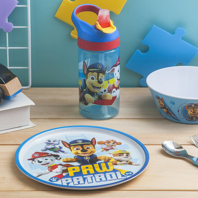 New ZAK Lot 4 PAW PATROL Kids Cereal BOWLS Plastic Built-in STRAWS
