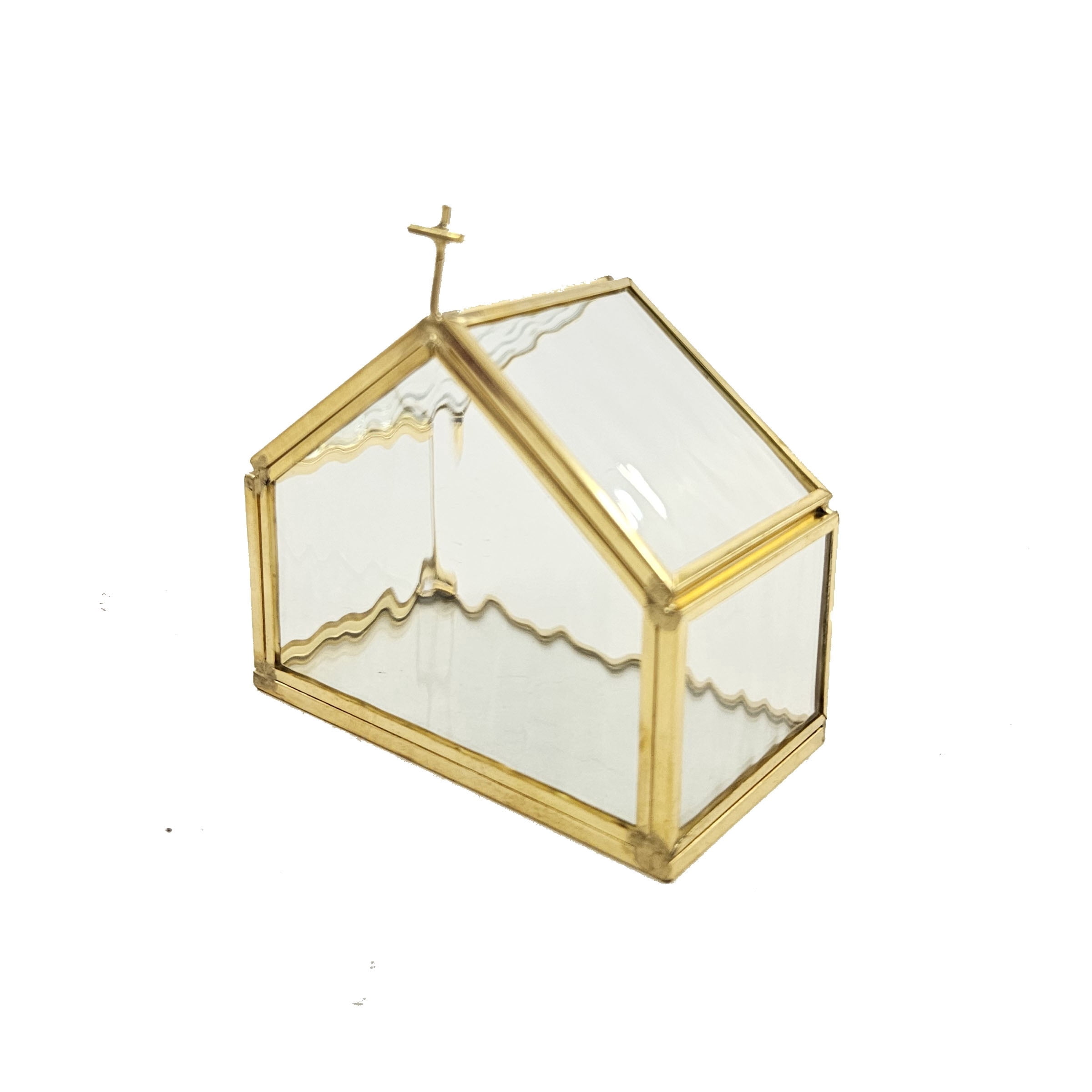 Clear Glass Church Candle Holder, 4", by Holiday Time