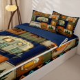 thumbnail image 3 of Homewish Kids Camping Zipper Twin Comforter Sets with Fitted Sheet and 2 Pillowcases,Rustic Farmhouse Adventure Zipper Bedding Set For Boys,Navy Blue Reversible,4-Piece, 3 of 7