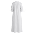 thumbnail image 6 of YuXingFu Plus Size Summer Dresses Mid-Length Collared Plus Size Womens Dress Short Sleeve A Line Casual Summer White S, 6 of 8