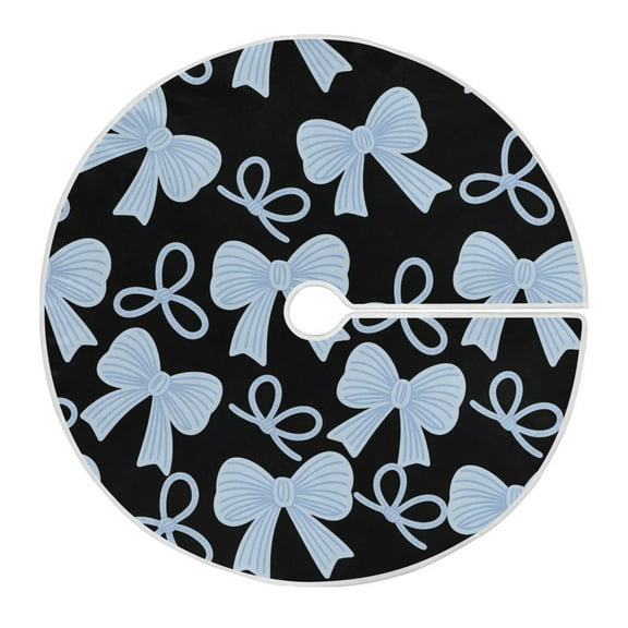 Ryvnso Christmas Tree Skirt Blue Bows Xmas Tree Skirts Ornament Home Decorations 35.4"