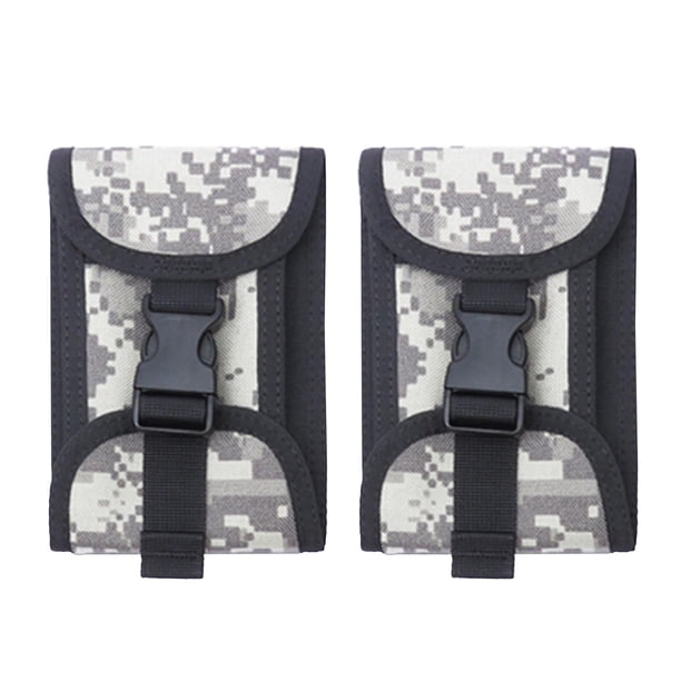 Par de Pesas de Nailon Vacías, Soporte para Pesas de Buceo, Bolsa con Hebilla, Placa Trasera para Esnórquel, Bolsa para Cinturón , Gris camuflaje Camuflaje gris