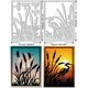 thumbnail image 2 of 2 troqueles de corte con forma de marco de hierba, diseño de garza crepuscular, luna y libélulas. Plantillas de corte para repujado en metal., 2 of 7
