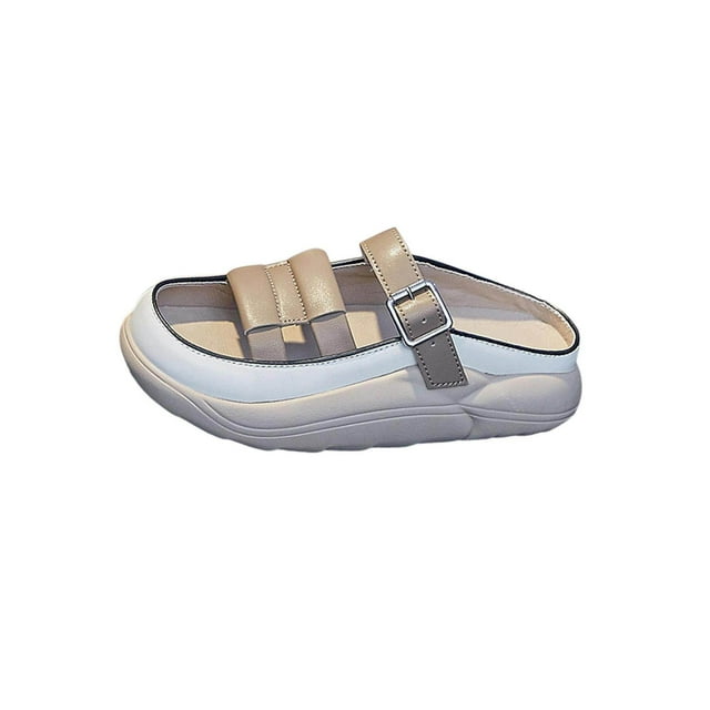 serony Sandales à Enfiler pour Femmes Imperméables Douces Sandales Plates Chaussures de Sol 40 Kaki