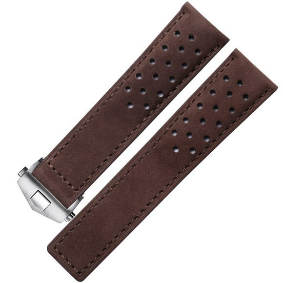 WANGQ Fit For TAG Heuer F1 Fit For Monaco CALIBRE Men's Watchband Leather 20mm 22mm 24mm Cow Leather With Folding Buckle Black Brown BANDS