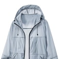 thumbnail image 3 of Mens Softshell Lightweight Jacket Full Zip Hooded Athletic Jacket Unlined Quick-drying Coat for Cycling Outdoor Big and Tall Size S-4XL Blue, 3 of 4