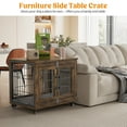 thumbnail image 2 of GIKPAL 27-Inch Dog Crate with Pads, 2-Door Heavy-Duty Indoor Wooden Dog Cage on Wheels for Small to Medium Dogs up to 30 lbs,Brown, 2 of 9