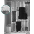 thumbnail image 3 of Shower Curtain for Bathroom Abstract Color Block PaintWaterproof Bath Curtains Shower Curtains with Hooks,Black Gray PatchworkBathroom Curtain Privacy Drapes for Bathtubs Toilet 72x72in, 3 of 9