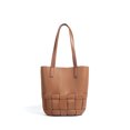 thumbnail image 2 of Genuine Cowhide Women Tote Bag, Woven Bucket Shoulder Bag, Removable Inner Pouch, 2 of 7