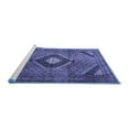 thumbnail image 2 of Ahgly Company Machine Washable Indoor Square Medallion Blue Traditional Area Rugs, 5' Square, 2 of 4