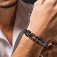 thumbnail image 3 of Men's Bracelets Gifts for Men - Brown Braided Leather Infinity Knot Bracelets Engraved Love Massage for Son Daddy Man Brother Husband Boyfriend, Personalised Mens Bracelets Birthday Gift, 3 of 7