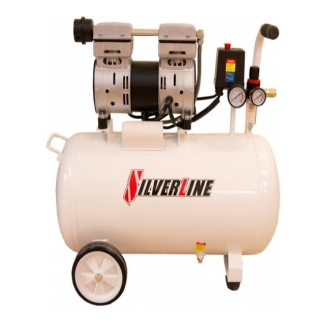 Compresor De Uso Dental Silencioso 50l 1hp Marca Silverline blanco
