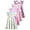 Colorful flower 4pcs(A507), variant on 4Pcs Little Girls A-line Flutter Sleeve Summer Dress, Rainbow Floral Heart Midi Sundress 7-8Y