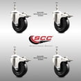 thumbnail image 2 of 4 Inch 316SS Soft Rubber Swivel 12mm Threaded Stem Caster Set Lock Brake SCC, 2 of 2