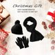 thumbnail image 4 of Conjunto de tres piezas de gorro, bufanda y guantes, cálido y aislante, gorro de punto grueso, 4 of 6