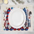 thumbnail image 2 of 4th of July Placemats Set of 6 Gnome Patriotic America Memorial Day Independence Day Dining Table Decoratios Table Mats Cloth Placemats 12X18 Inch, 2 of 5