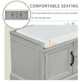 thumbnail image 4 of Harper & Bright Designs Wooden Storage Bench with 2 Drawers and 2 Cabinets, Entryway Shoe Bench with Removable Cushion for Living Room, Gray Wash, 4 of 12