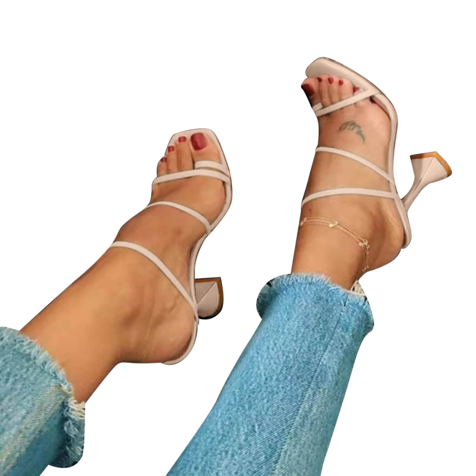 Buy AANA FASHION Women Block Heel Sandal| Glass Heel | Sandal for Women |  Casual Heel Sandal for Party | Women Footwear at Amazon.in