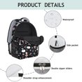 thumbnail image 4 of Princess and Swan Black Pattern Backpack for School, Cute School Bag with Adjustable Shoulder Straps and Padded Back, 15.3"x11"x6.7", 4 of 5