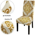 thumbnail image 4 of Classic Ornamental Golden Luxurious Floral Damask Dining Chair Covers Set of 4 Stretch Chair Slipcovers Removable Washable Chair Seat Covers Protector for Dining Room,Kitchen,Hoteland Party, 4 of 5