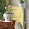 thumbnail image 7 of White Iron Metal Wall Planter with Bird Pattern, Small Rustic Farmhouse Hanging Bucket for Succulents, Garden Patio Indoor Outdoor Decor, 7 of 7