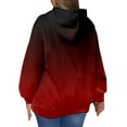 thumbnail image 4 of Sweaters for Women Women Plus Size Pullover Hoodie Gradient Print Long Sleeve Hooded Sweatshirt Hoodies for Women Womens Tops Wine XL, 4 of 6