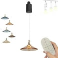 thumbnail image 1 of FSLiving Adjustable Height Track Pendnat Light J-Type Retractable Lift Track Pendnat Light by Remote Control with Stepless Dimming Acrylic Cover Lamp for Restaurant Dining Room,Amber - 1 Light, 1 of 8