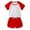 Red, variant on DAETIROS Little Boys Outfit Sets-Comfy Cotton Lightweight Color Block Short Sleeve Shirt and Shorts Boys Summer Clothes Blue Size 12M-10