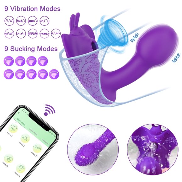 TLUDA APP Remote Control Women Wearable Vibrator G Spot Vibrator Dildo Stimulator Adlut Sex Toy for Women, Purple