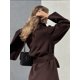 thumbnail image 4 of Abrigo Vintage con cuello de bufanda marrón para mujer, abrigo con cinturón, chaqueta de lana con bolsillos de manga larga a la moda, ropa informal suelta, 2024 ﻿, 4 of 5