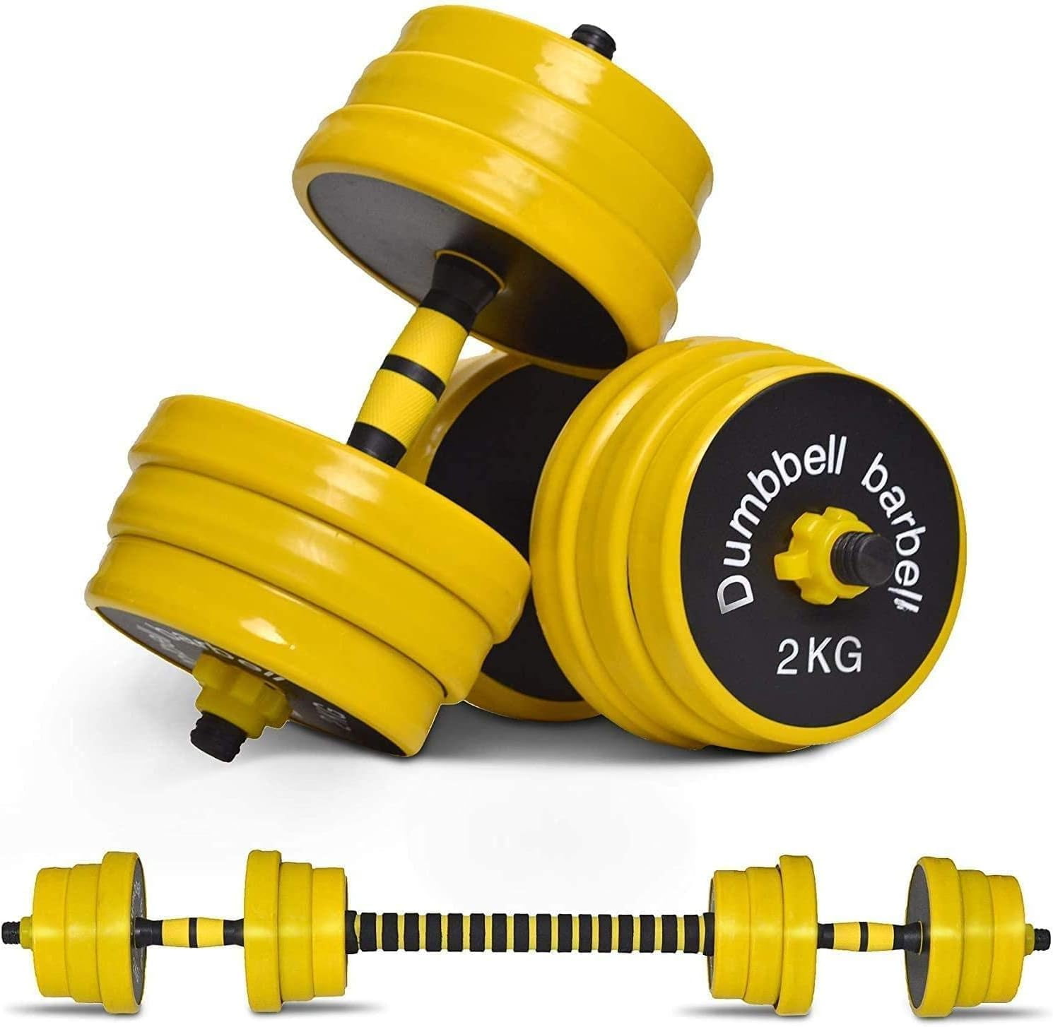 Yeshouse 2-in-1 Adjustable Dumbbell Set, 44 Lb Dumbbell Weights Used As Dumbbell and Barbell Set with Pe Coating and Comfortable Handle for Home Gym