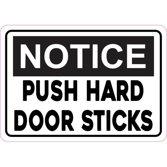 5in x 3.5in Notice Push Hard Door Sticks Magnet