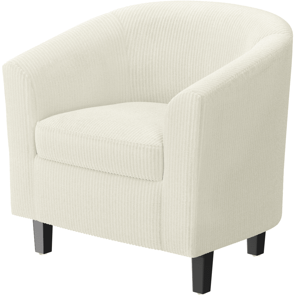 Renwick Upholstered Corduroy Fabric Accent Arm Chair for Living Room, Set of 2, Beige