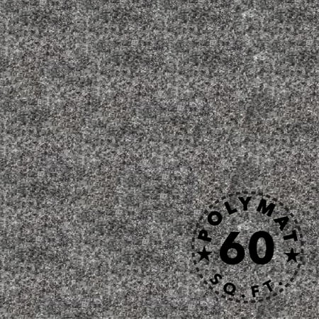 16 Feet Long by 3.75 Feet Wide Polymat Charcoal / Dark Grey Nonwoven Felt Fabric Carpet - Multipurpose Backed Felt Fabric for Car Truck RV Van Trunk & Interior Liner