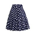 thumbnail image 3 of XIAONU Women's Flared Midi Skirts High Waist Belted Printed Skirt Stretchy Retro Skirt For Daily Wear Party Casual Outings, 3 of 4