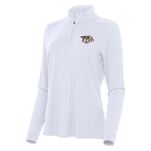 Women's Antigua White Nashville Predators Intent Quarter-Zip Top