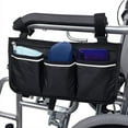 thumbnail image 2 of 1Pc/2Pcs/3Pcs Wheelchair Side Storage Bag, Wheelchair Side Organizer Storage Bag, Wheelchair Pouch Bag with Cup Holder, Armrest Accessories fit for Most Rollator, Walkers,Electric Wheelchairs, Black, 2 of 7